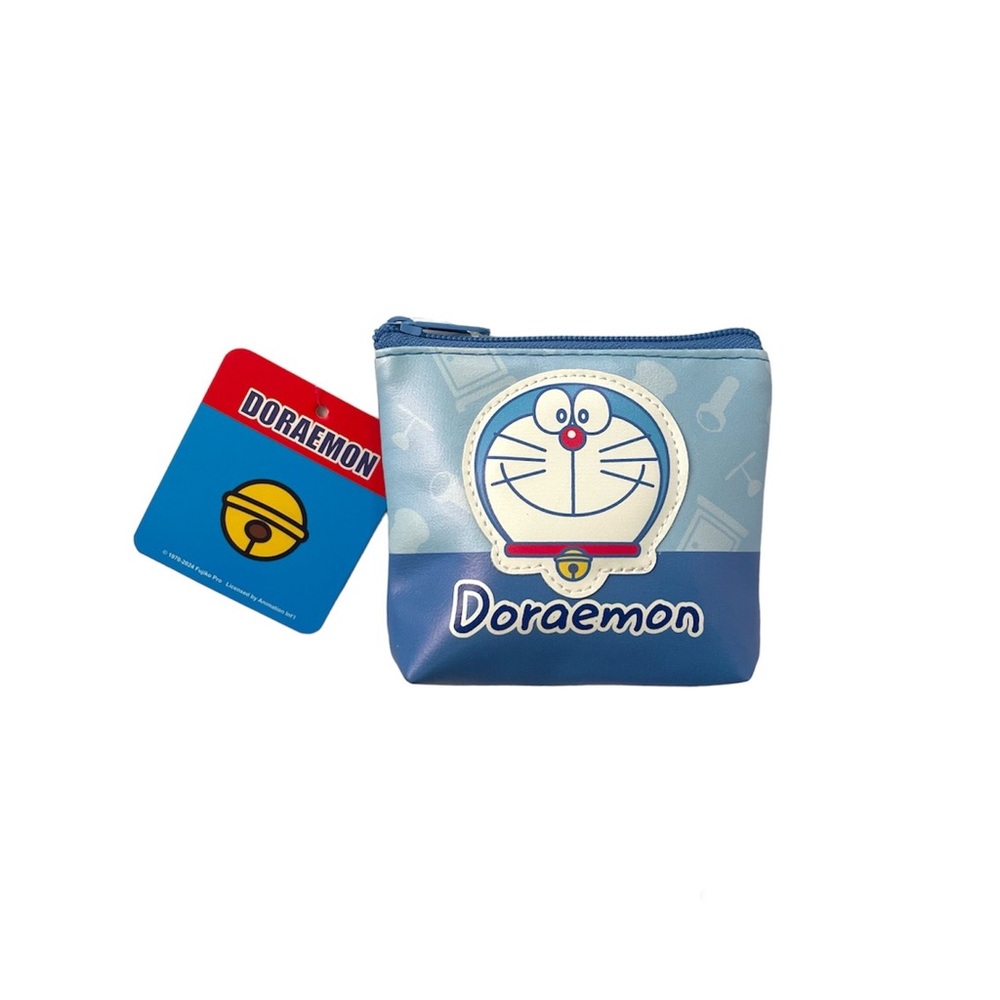 Doraemon Coin Purse Zip Pouch Japanese Anime Manga Robotic Blue Cat Smile NEW